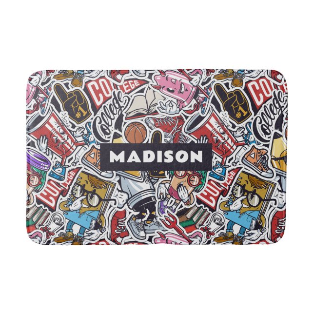 Tapis De Bain Motif de bandes dessinées de College (Devant)