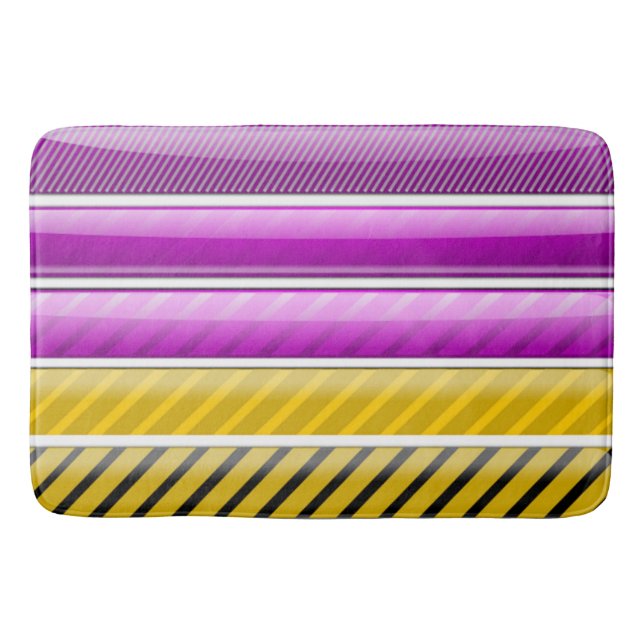 TAPIS DE BAIN MOTIF DE BARRE COLORÉ (Devant)