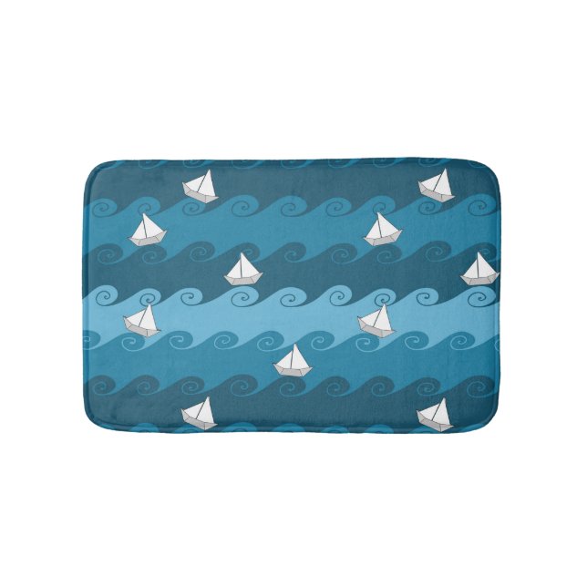 Tapis De Bain Motif de bateaux à papier (Devant)
