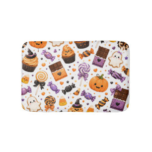 Tapis De Bain Motif de bonbons d'Halloween mignon avec citrouill
