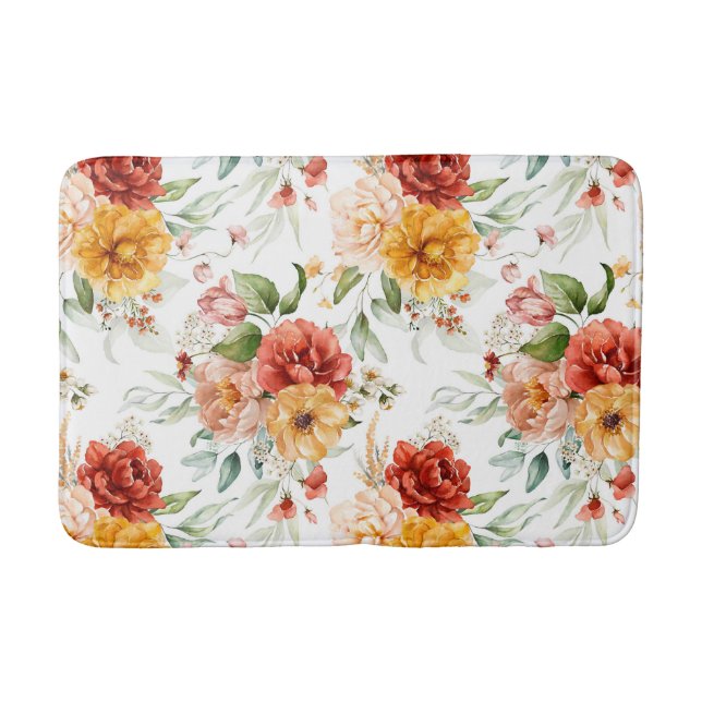 Tapis De Bain Motif de bouquet de fleurs Red Peony (Devant)