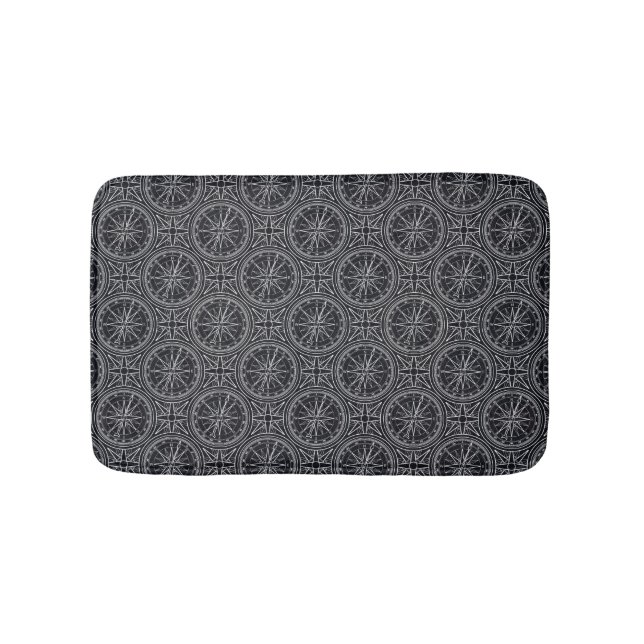 Tapis De Bain Motif de boussole de rose de vent (Devant)