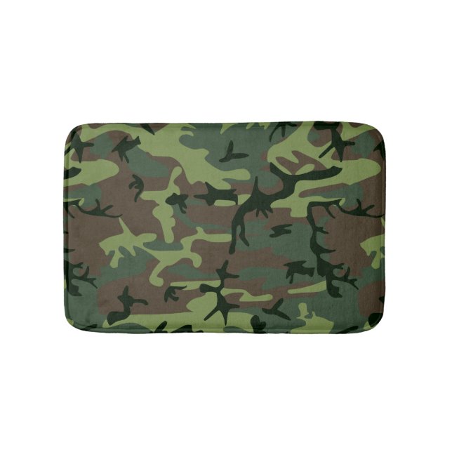 Tapis De Bain Motif de brun de vert de Camo de camouflage (Devant)