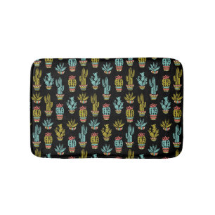 Tapis De Bain Motif de cactus de grunge foncé