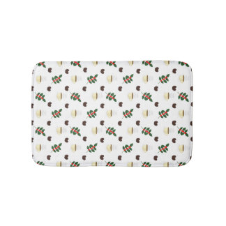 Tapis De Bain Motif de café avec haricots, tasses et caféiers