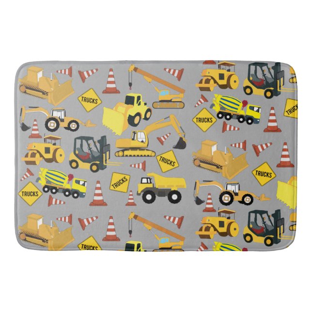 Tapis De Bain Motif de camions de construction (Devant)