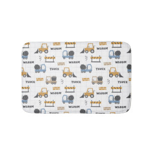Tapis De Bain Motif de camions de construction colorés