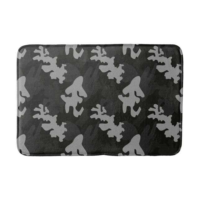 Tapis De Bain Motif de camouflage noir (Devant)