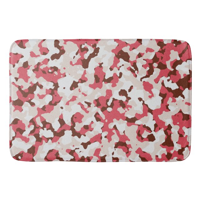 Tapis De Bain Motif de camouflage rouge (Devant)