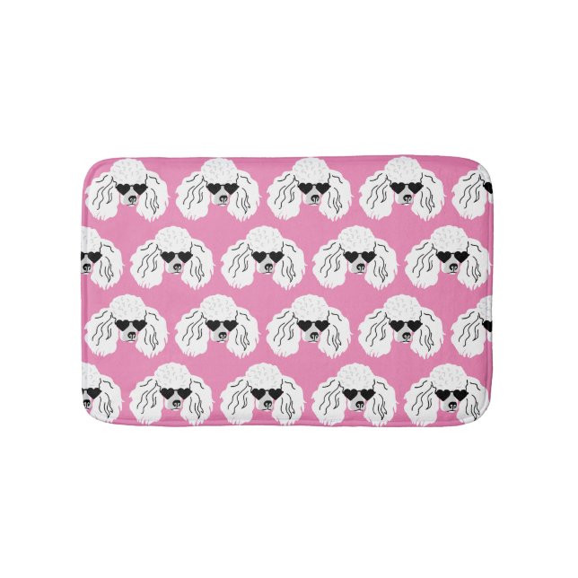 Tapis De Bain Motif de caniche mignon rose (Devant)