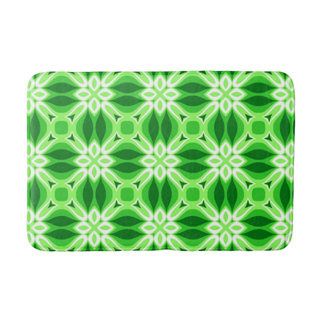 Tapis De Bain Motif de carreaux géométriques modernes Emerald Gr (Devant)