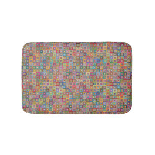 Tapis De Bain Motif de carreaux géométriques rétro