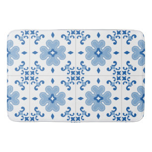 Tapis De Bain Motif de carreaux portugais vintage Azulejo