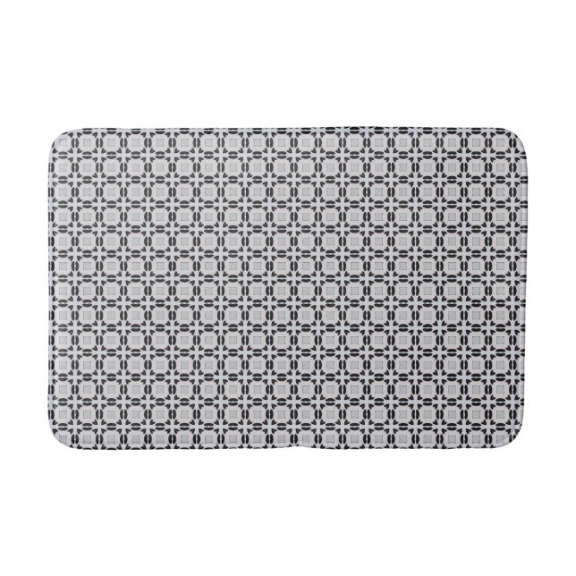 Tapis De Bain Motif de carrelage graphique moderne noir et gris (Devant)