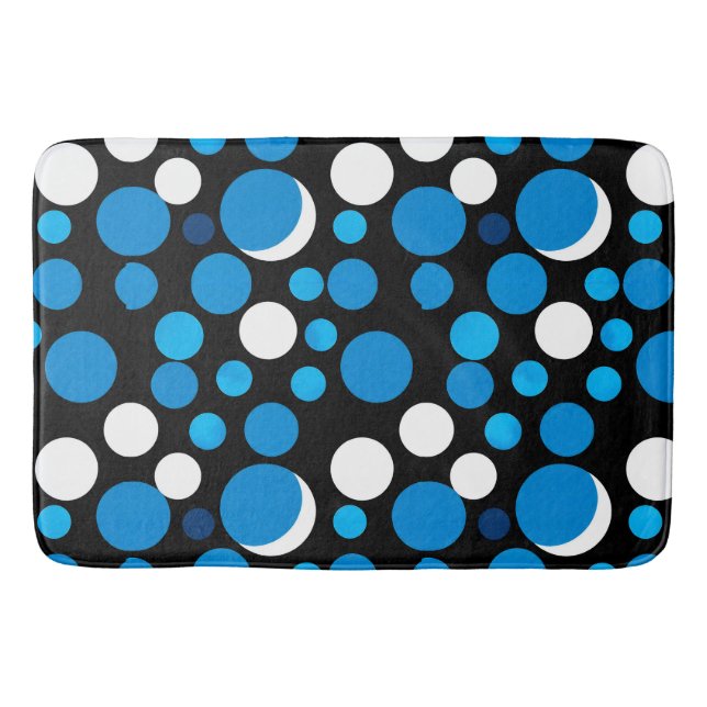 Tapis De Bain Motif de cercles bleus et blancs (Devant)