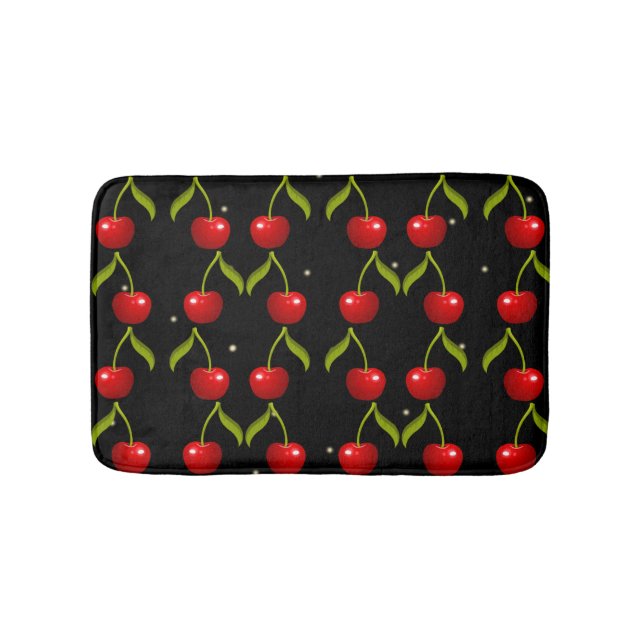 Tapis De Bain Motif de cerises brillantes (Devant)