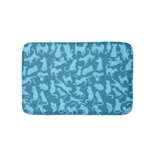 Tapis De Bain Motif de chat bleu