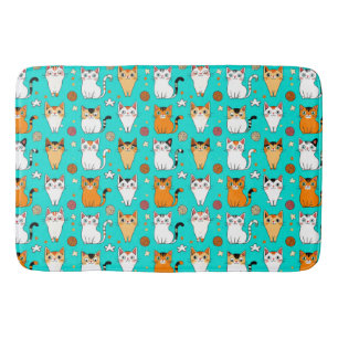 Tapis De Bain Motif de chat mignon avec des chats colorés et des
