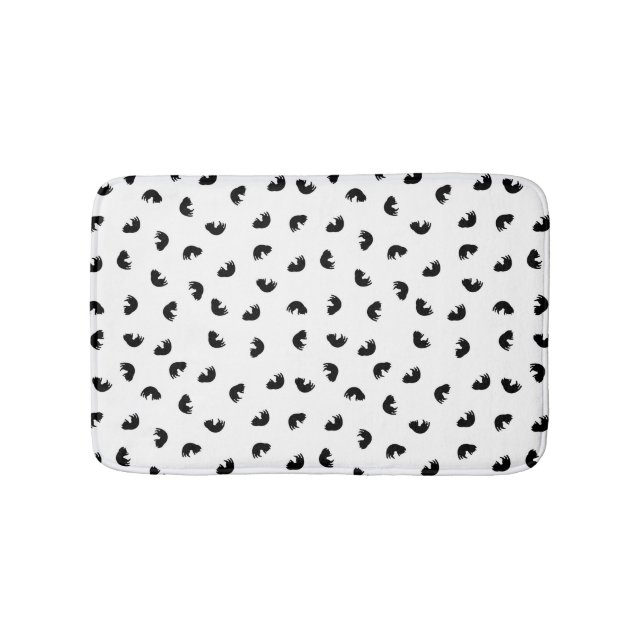 Tapis De Bain Motif de chat MIGNON Noir et Blanc (Devant)