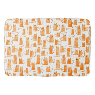 Tapis De Bain Motif de chat orange
