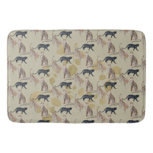 Tapis De Bain Motif de chats de Jaguar et Leopard de Bohême