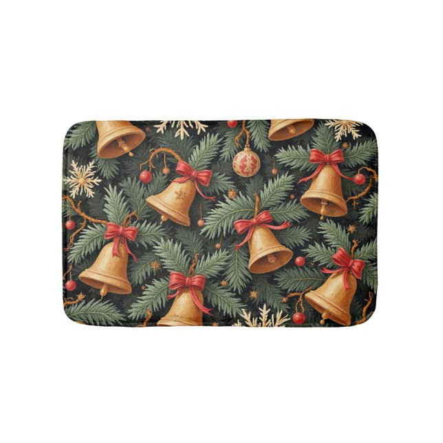 Tapis De Bain Motif de cloches de Noël de vacances, (Devant)