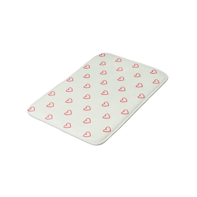 Tapis De Bain Motif de cœurs rouges, Mignon, Amour (Angle)