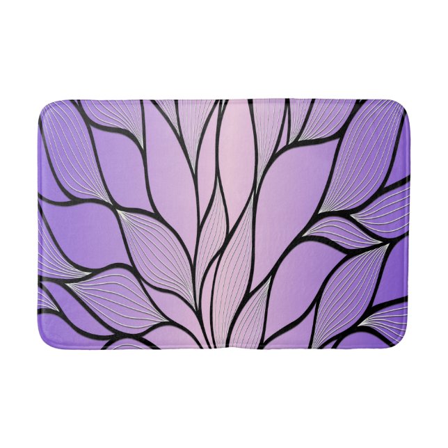 Tapis De Bain Motif de congé créatif Pearlescent violet (Devant)