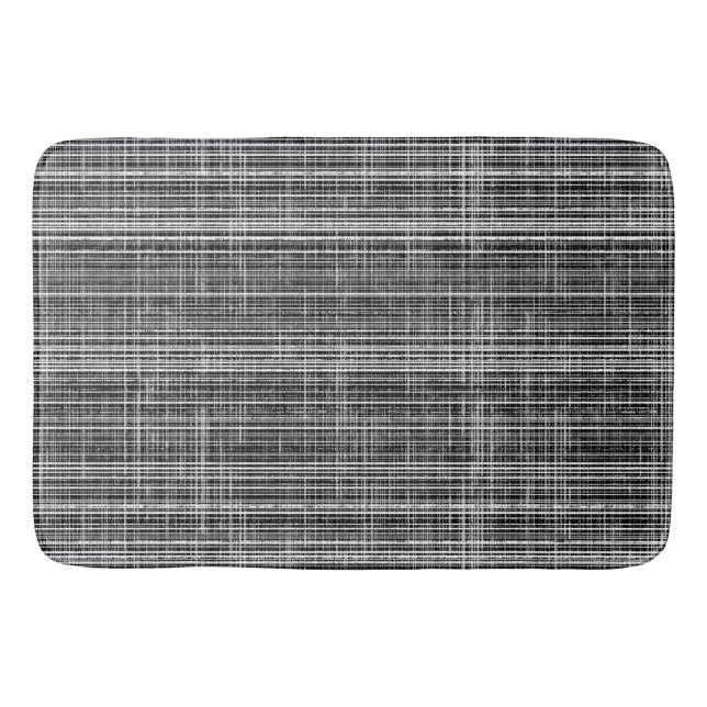 Tapis De Bain Motif de contrôle noir, blanc et gris (Devant)