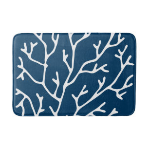 Tapis De Bain Motif de corail bleu turquoise élégant de thème