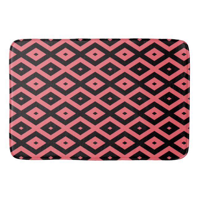 Tapis De Bain Motif de corail et de diamant noir (Devant)