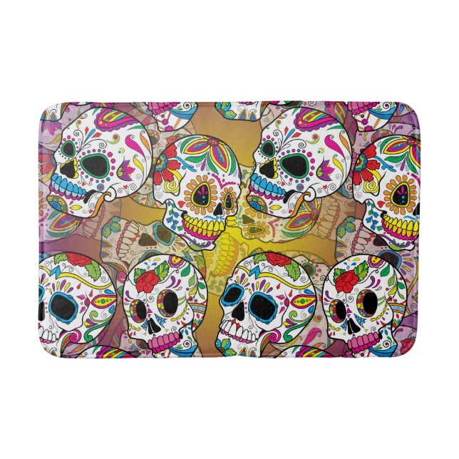 Tapis De Bain Motif de crânes de sucre (Devant)