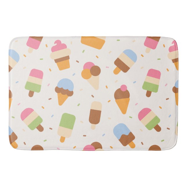 Tapis De Bain Motif de crème glacée, cône de crème glacée, Popsi (Devant)