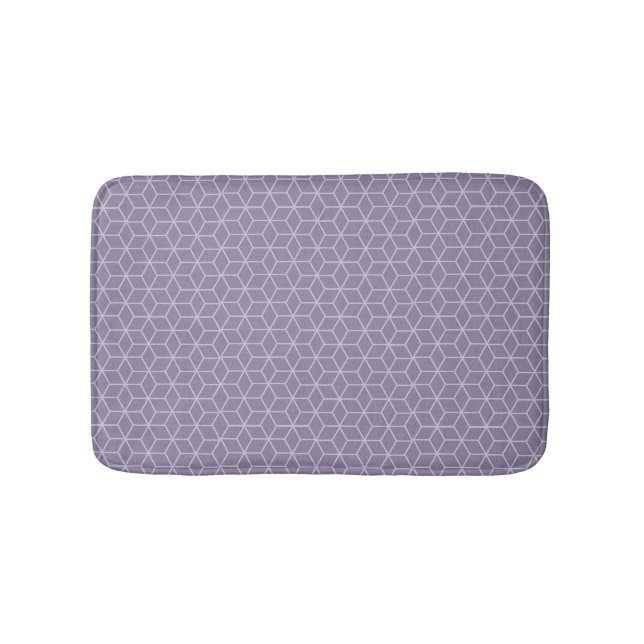 Tapis De Bain Motif de cubes géométriques violets modernes (Devant)
