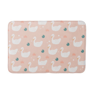 Tapis De Bain Motif de cygne doux Pastel rose
