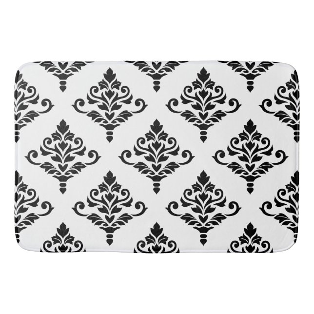 Tapis De Bain Motif de Damas Cresta (B) Noir (Devant)