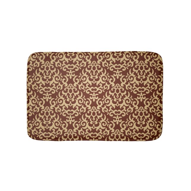 Tapis De Bain Motif de damassé sur l'arrière - plan de gradient (Devant)