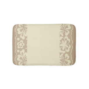 Tapis De Bain Motif de dentelle, cru 7 de fleur