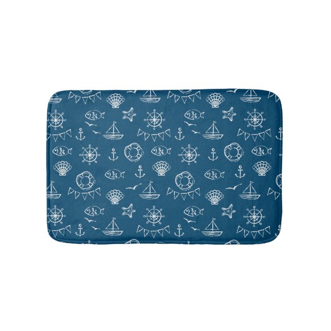 Tapis De Bain Motif de dessin de calque marine 2 (Devant)