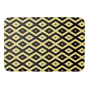 Tapis De Bain Motif de diamant jaune citron et noir