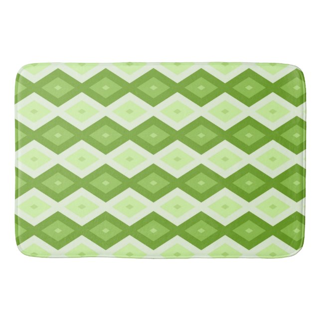 Tapis De Bain Motif de diamant vert Chartreuse (Devant)