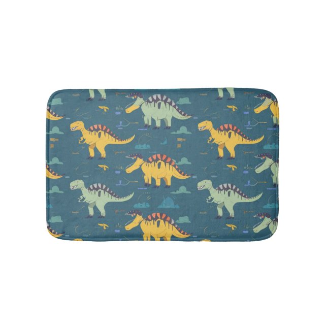 Tapis De Bain Motif de dinosar jurassique préhistorique (Devant)
