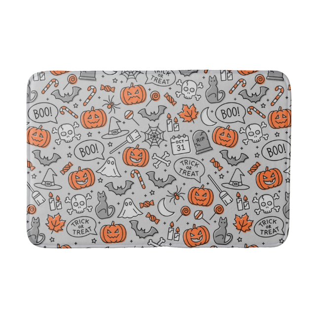 Tapis De Bain Motif de doodle pour les enfants mignons Halloween (Devant)