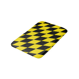 Tapis De Bain Motif de drapeau bavarois diamant noir et jaune