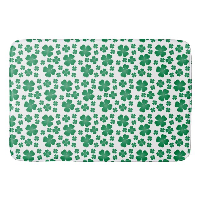 Tapis De Bain Motif de fermeture à quatre feuilles vert (Devant)