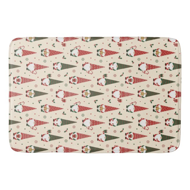 Tapis De Bain Motif de fête de gnome de Noël (Devant)