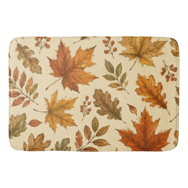 Tapis De Bain Motif de feuilles d'automne | Feuillage d'automne  (Devant)