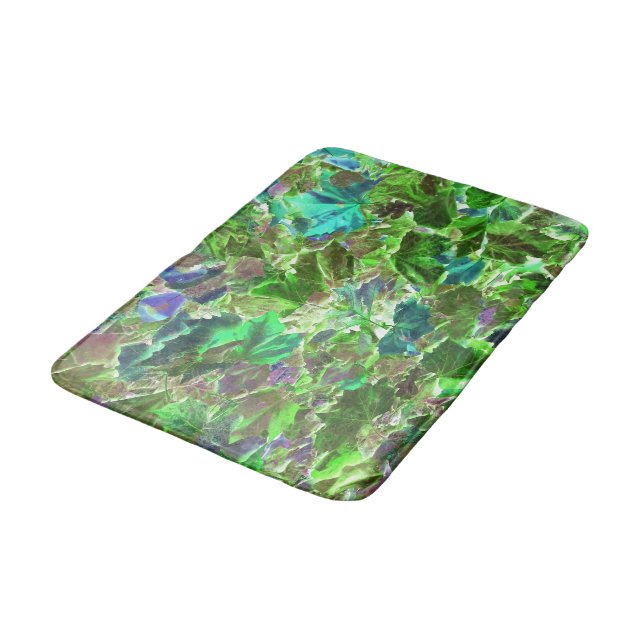 Tapis De Bain Motif de feuilles vertes de la nature (Angle)