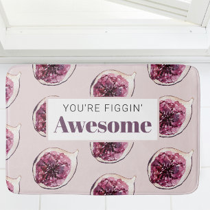 Tapis De Bain Motif de Fig violet moderne & Vous êtes Figgin' Aw