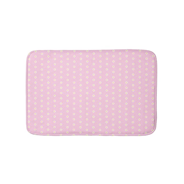 Tapis De Bain Motif de fleur marguerite blanche rose pâle (Devant)